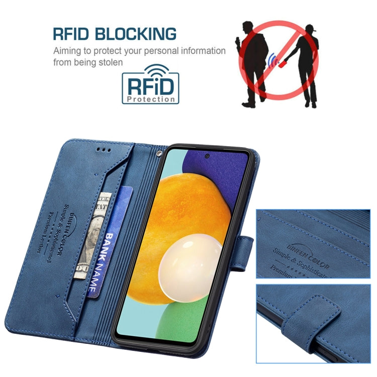 For Samsung Galaxy A52 Magnetic Clasp RFID Blocking Anti-Theft Leather Case with Holder & Card Slots & Wallet