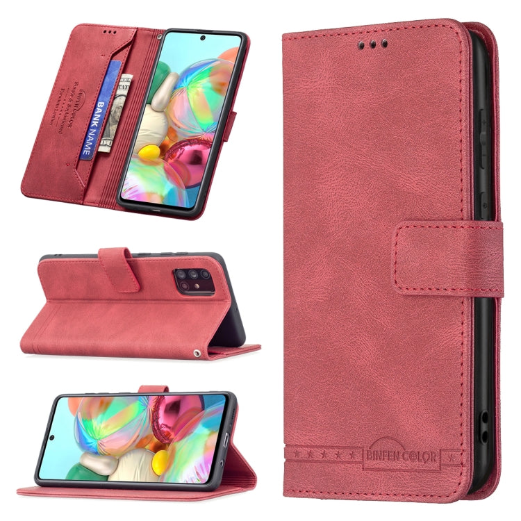 For Samsung Galaxy A71 Magnetic Clasp RFID Blocking Anti-Theft Leather Case with Holder & Card Slots & Wallet