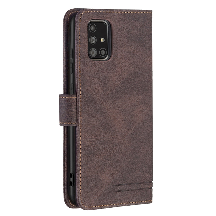 For Samsung Galaxy A71 Magnetic Clasp RFID Blocking Anti-Theft Leather Case with Holder & Card Slots & Wallet