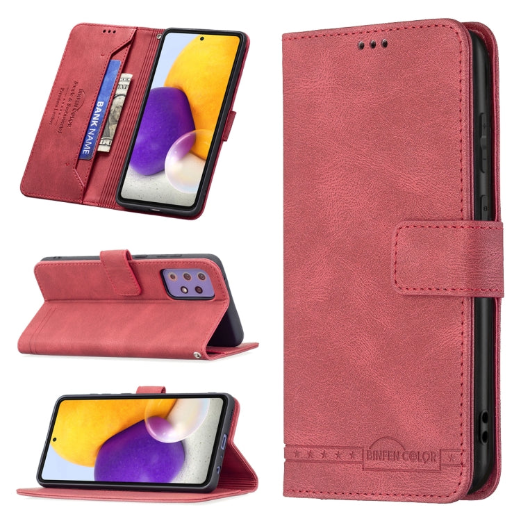 For Samsung Galaxy A72 Magnetic Clasp RFID Blocking Anti-Theft Leather Case with Holder & Card Slots & Wallet