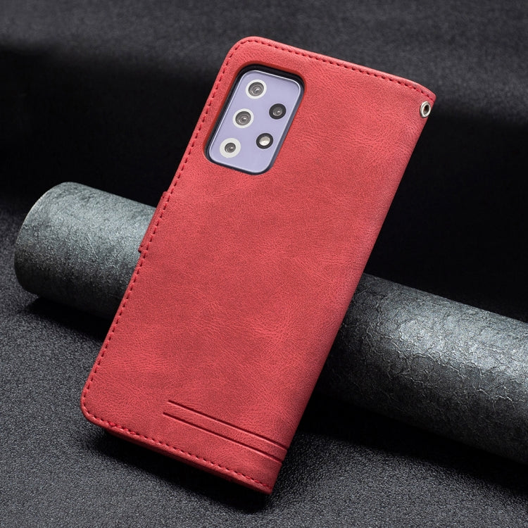 For Samsung Galaxy A72 Magnetic Clasp RFID Blocking Anti-Theft Leather Case with Holder & Card Slots & Wallet