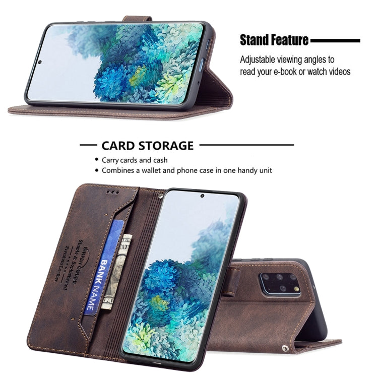 For Samsung Galaxy S20+ Magnetic Clasp RFID Blocking Anti-Theft Leather Case with Holder & Card Slots & Wallet