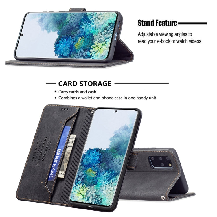 For Samsung Galaxy S20+ Magnetic Clasp RFID Blocking Anti-Theft Leather Case with Holder & Card Slots & Wallet