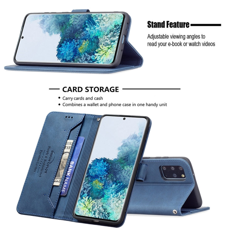 For Samsung Galaxy S20+ Magnetic Clasp RFID Blocking Anti-Theft Leather Case with Holder & Card Slots & Wallet