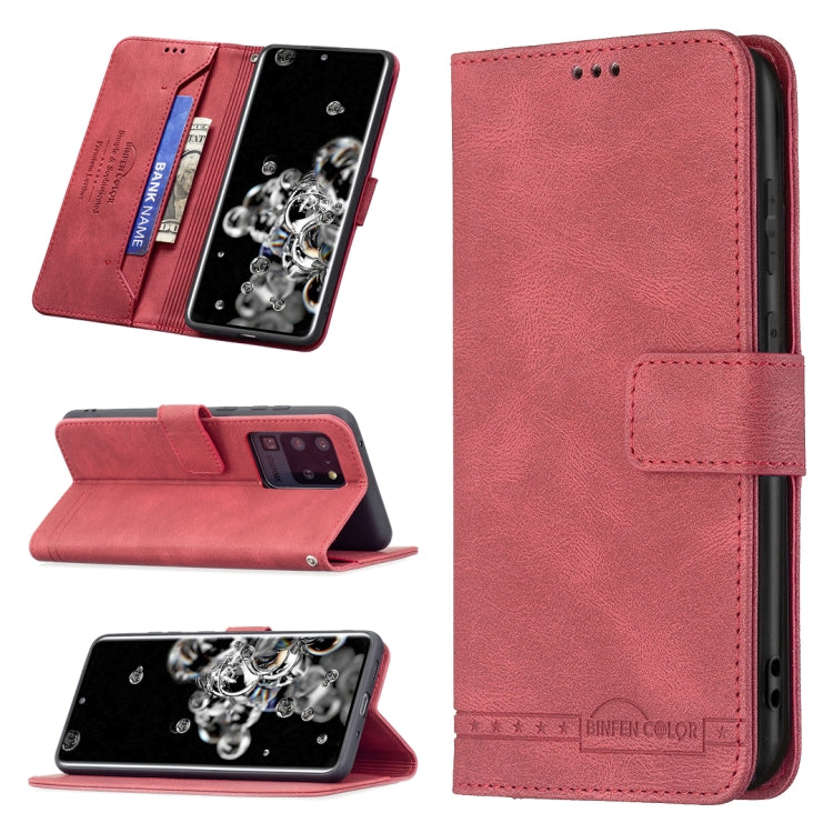 For Samsung Galaxy S20 Ultra Magnetic Clasp RFID Blocking Anti-Theft Leather Case with Holder & Card Slots & Wallet