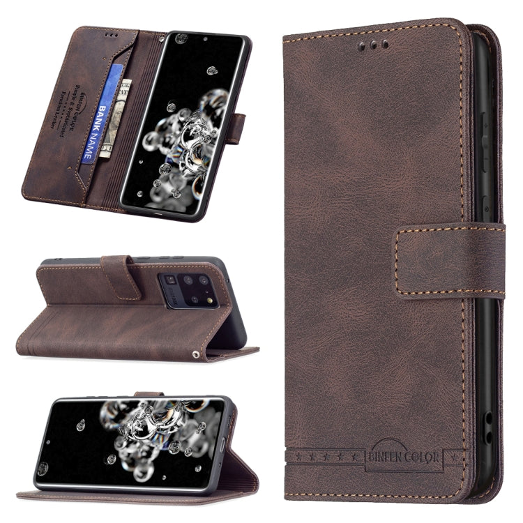 For Samsung Galaxy S20 Ultra Magnetic Clasp RFID Blocking Anti-Theft Leather Case with Holder & Card Slots & Wallet