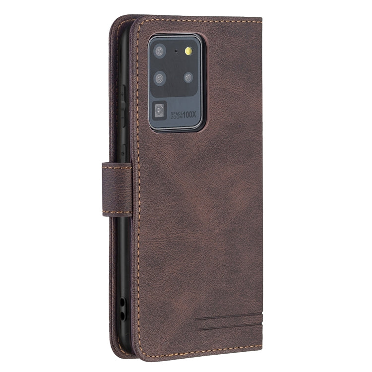 For Samsung Galaxy S20 Ultra Magnetic Clasp RFID Blocking Anti-Theft Leather Case with Holder & Card Slots & Wallet