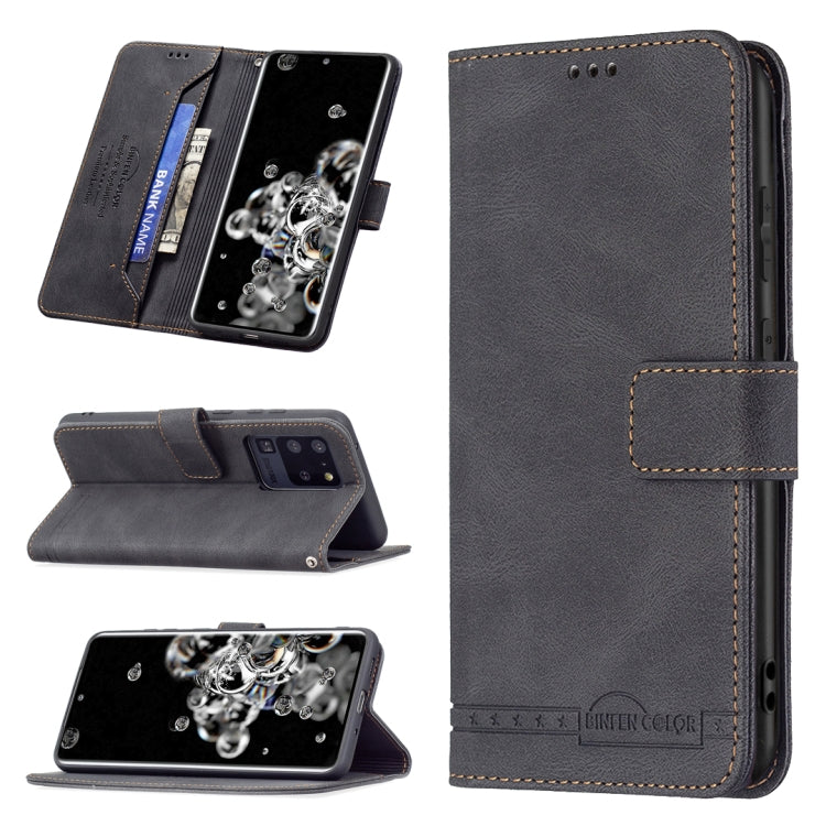 For Samsung Galaxy S20 Ultra Magnetic Clasp RFID Blocking Anti-Theft Leather Case with Holder & Card Slots & Wallet