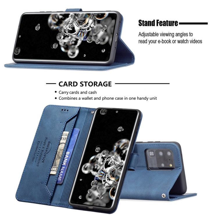 For Samsung Galaxy S20 Ultra Magnetic Clasp RFID Blocking Anti-Theft Leather Case with Holder & Card Slots & Wallet