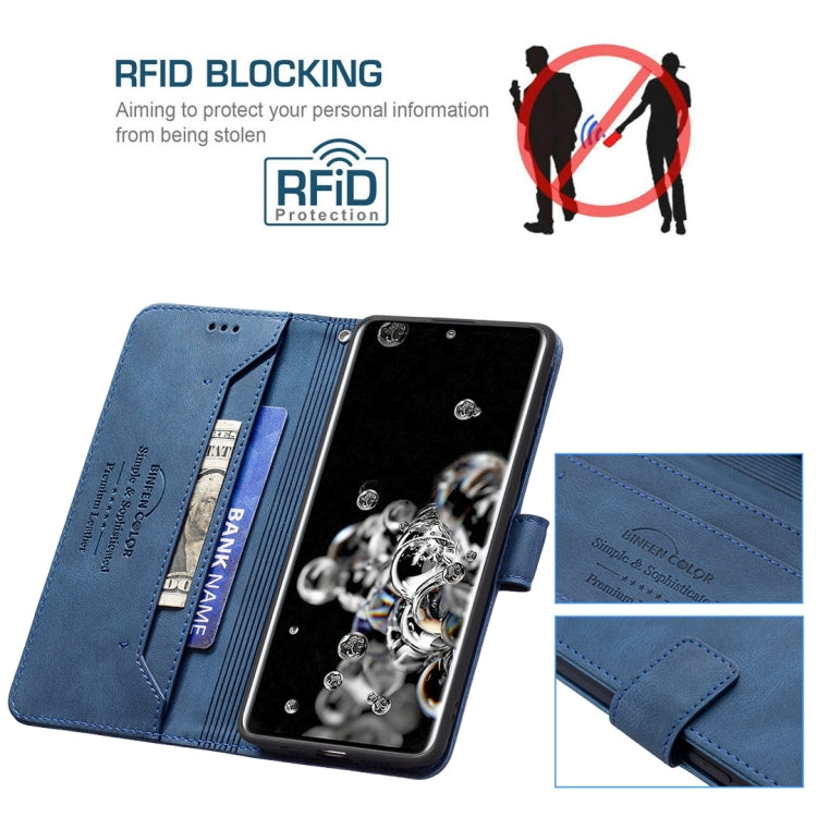 For Samsung Galaxy S20 Ultra Magnetic Clasp RFID Blocking Anti-Theft Leather Case with Holder & Card Slots & Wallet