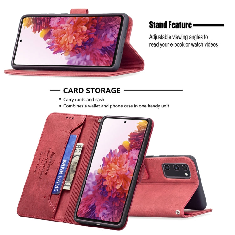 For Samsung Galaxy S20 FE Magnetic Clasp RFID Blocking Anti-Theft Leather Case with Holder & Card Slots & Wallet