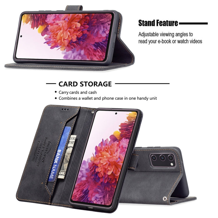 For Samsung Galaxy S20 FE Magnetic Clasp RFID Blocking Anti-Theft Leather Case with Holder & Card Slots & Wallet