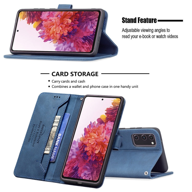 For Samsung Galaxy S20 FE Magnetic Clasp RFID Blocking Anti-Theft Leather Case with Holder & Card Slots & Wallet