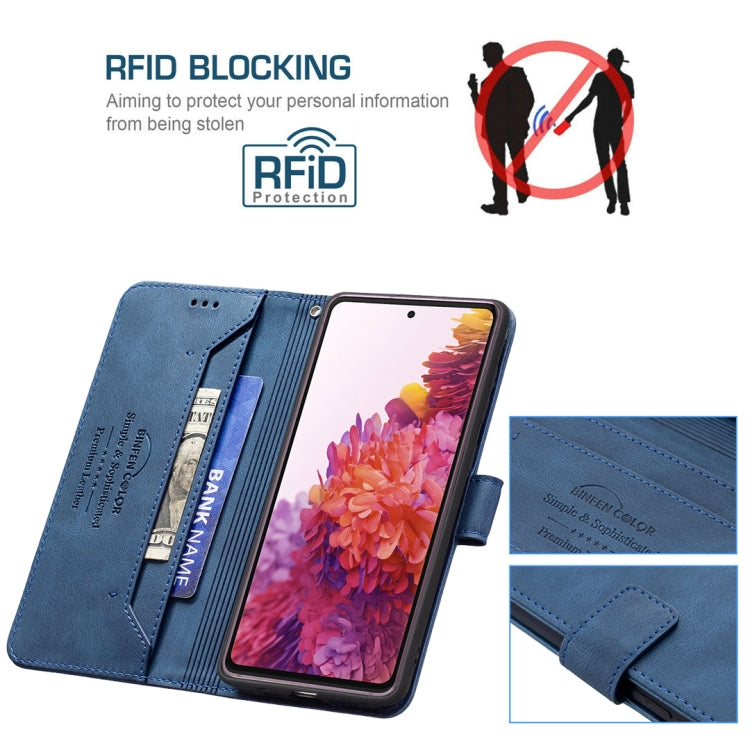 For Samsung Galaxy S20 FE Magnetic Clasp RFID Blocking Anti-Theft Leather Case with Holder & Card Slots & Wallet