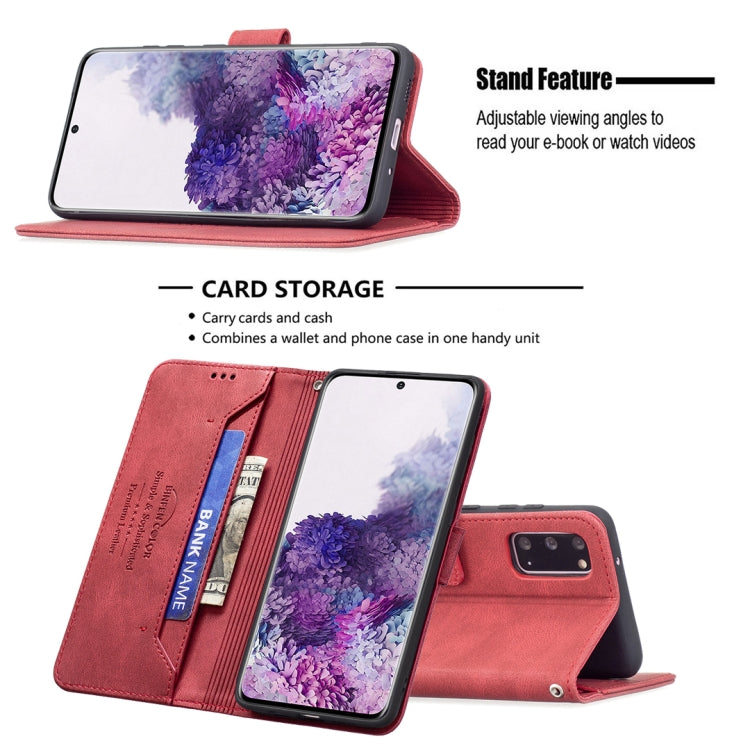 For Samsung Galaxy S20 Magnetic Clasp RFID Blocking Anti-Theft Leather Case with Holder & Card Slots & Wallet