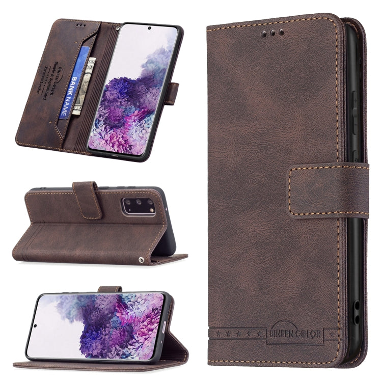 For Samsung Galaxy S20 Magnetic Clasp RFID Blocking Anti-Theft Leather Case with Holder & Card Slots & Wallet
