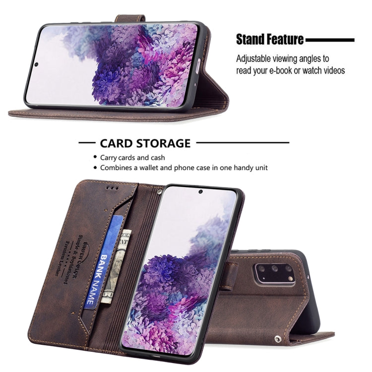 For Samsung Galaxy S20 Magnetic Clasp RFID Blocking Anti-Theft Leather Case with Holder & Card Slots & Wallet