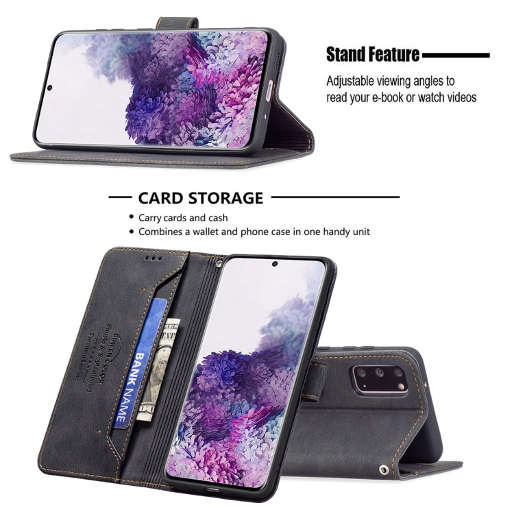 For Samsung Galaxy S20 Magnetic Clasp RFID Blocking Anti-Theft Leather Case with Holder & Card Slots & Wallet