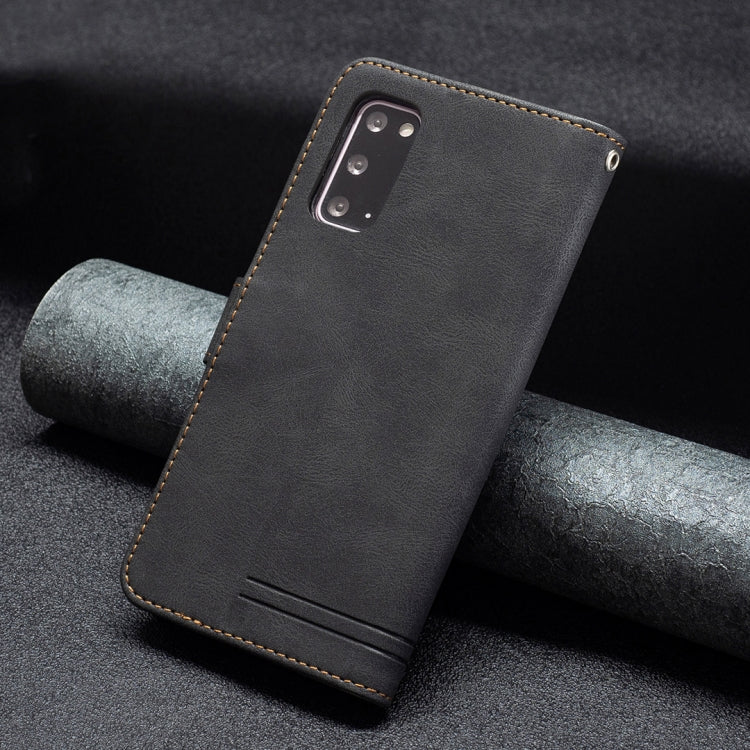 For Samsung Galaxy S20 Magnetic Clasp RFID Blocking Anti-Theft Leather Case with Holder & Card Slots & Wallet