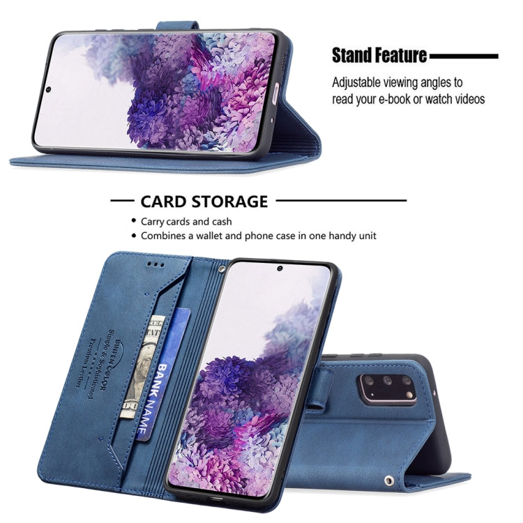 For Samsung Galaxy S20 Magnetic Clasp RFID Blocking Anti-Theft Leather Case with Holder & Card Slots & Wallet