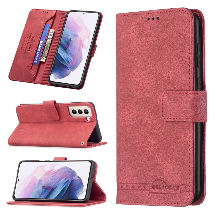For Samsung Galaxy S21+ 5G Magnetic Clasp RFID Blocking Anti-Theft Leather Case with Holder & Card Slots & Wallet