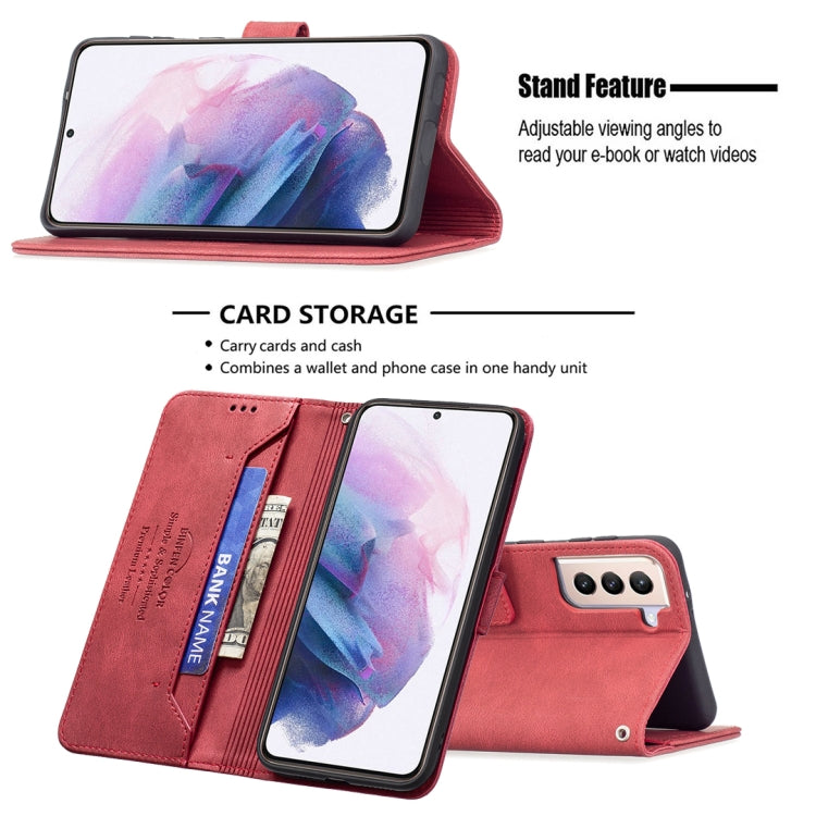 For Samsung Galaxy S21+ 5G Magnetic Clasp RFID Blocking Anti-Theft Leather Case with Holder & Card Slots & Wallet