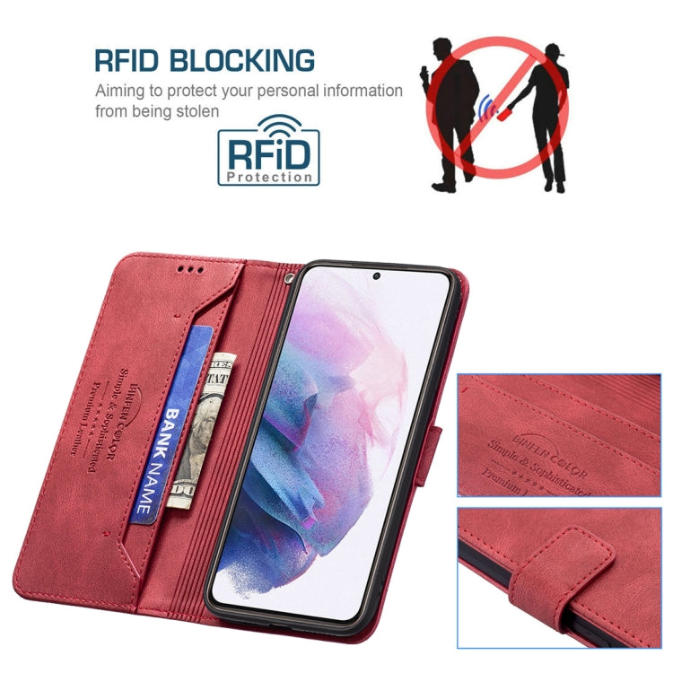 For Samsung Galaxy S21+ 5G Magnetic Clasp RFID Blocking Anti-Theft Leather Case with Holder & Card Slots & Wallet