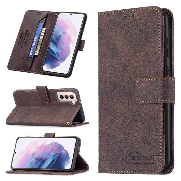 For Samsung Galaxy S21+ 5G Magnetic Clasp RFID Blocking Anti-Theft Leather Case with Holder & Card Slots & Wallet