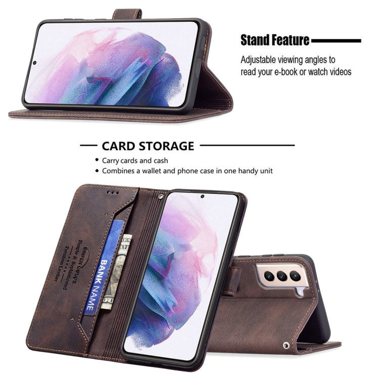 For Samsung Galaxy S21+ 5G Magnetic Clasp RFID Blocking Anti-Theft Leather Case with Holder & Card Slots & Wallet