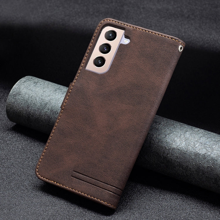 For Samsung Galaxy S21+ 5G Magnetic Clasp RFID Blocking Anti-Theft Leather Case with Holder & Card Slots & Wallet