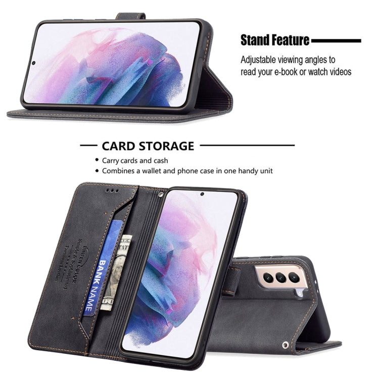 For Samsung Galaxy S21+ 5G Magnetic Clasp RFID Blocking Anti-Theft Leather Case with Holder & Card Slots & Wallet
