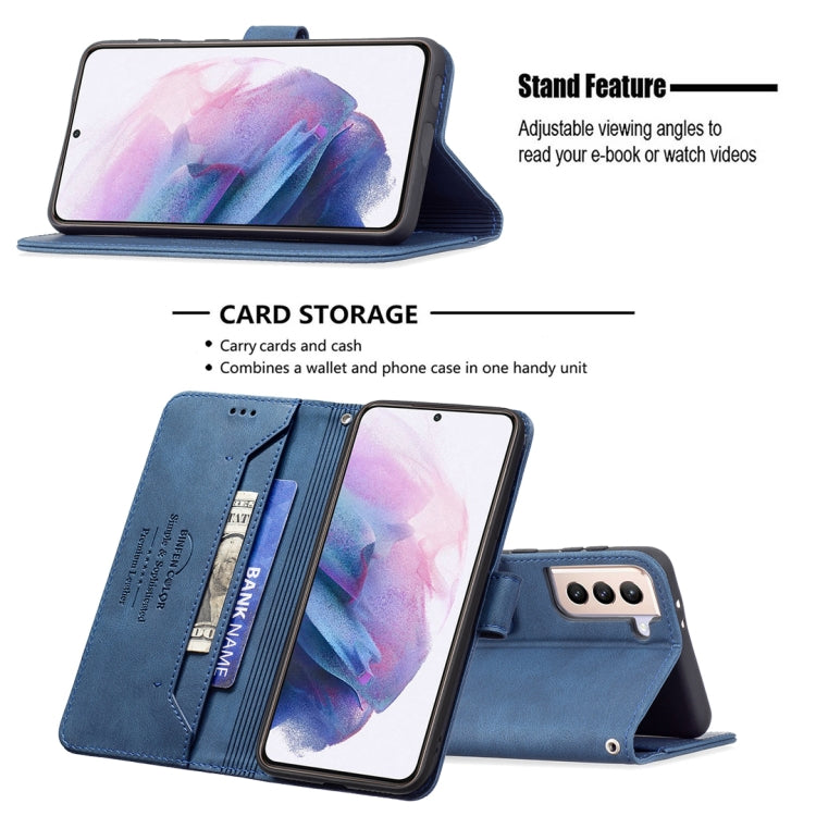 For Samsung Galaxy S21+ 5G Magnetic Clasp RFID Blocking Anti-Theft Leather Case with Holder & Card Slots & Wallet