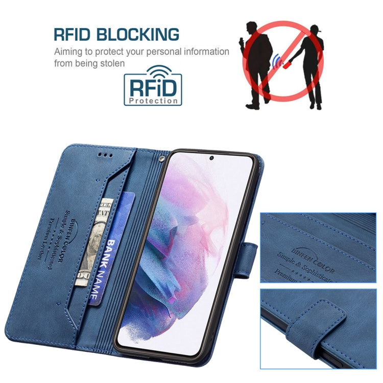 For Samsung Galaxy S21+ 5G Magnetic Clasp RFID Blocking Anti-Theft Leather Case with Holder & Card Slots & Wallet