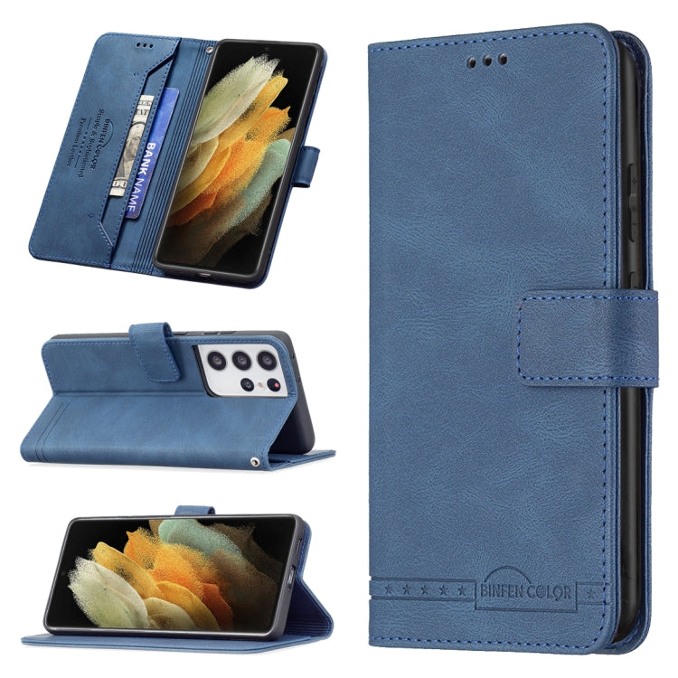 For Samsung Galaxy S21 Ultra 5G Magnetic Clasp RFID Blocking Anti-Theft Leather Case with Holder & Card Slots & Wallet