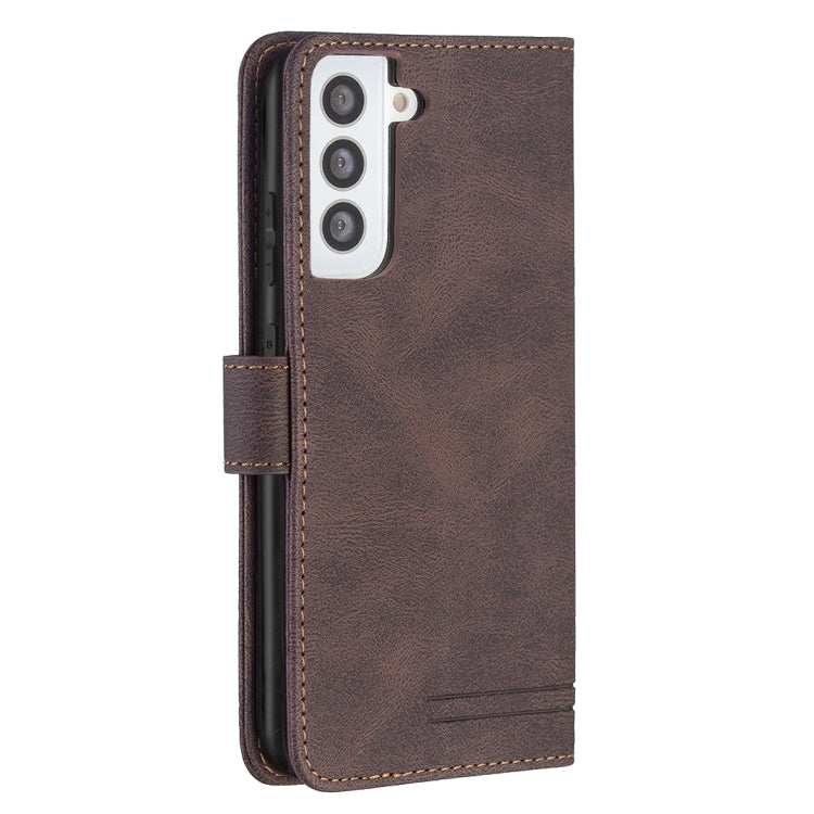 For Samsung Galaxy S21 5G Magnetic Clasp RFID Blocking Anti-Theft Leather Case with Holder & Card Slots & Wallet