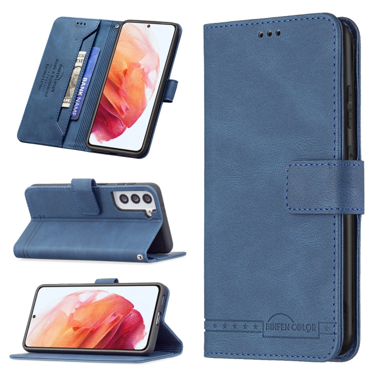For Samsung Galaxy S21 5G Magnetic Clasp RFID Blocking Anti-Theft Leather Case with Holder & Card Slots & Wallet