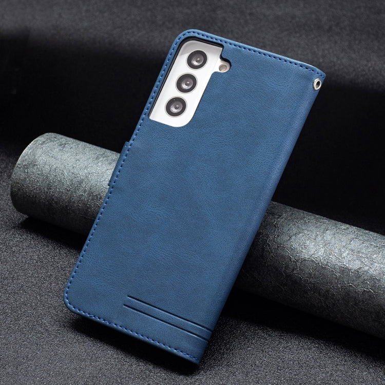 For Samsung Galaxy S21 5G Magnetic Clasp RFID Blocking Anti-Theft Leather Case with Holder & Card Slots & Wallet