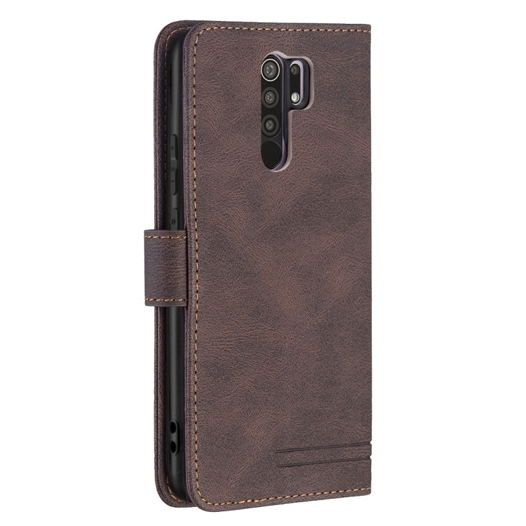 For Xiaomi Redmi 9 Magnetic Clasp RFID Blocking Anti-Theft Leather Case with Holder & Card Slots & Wallet