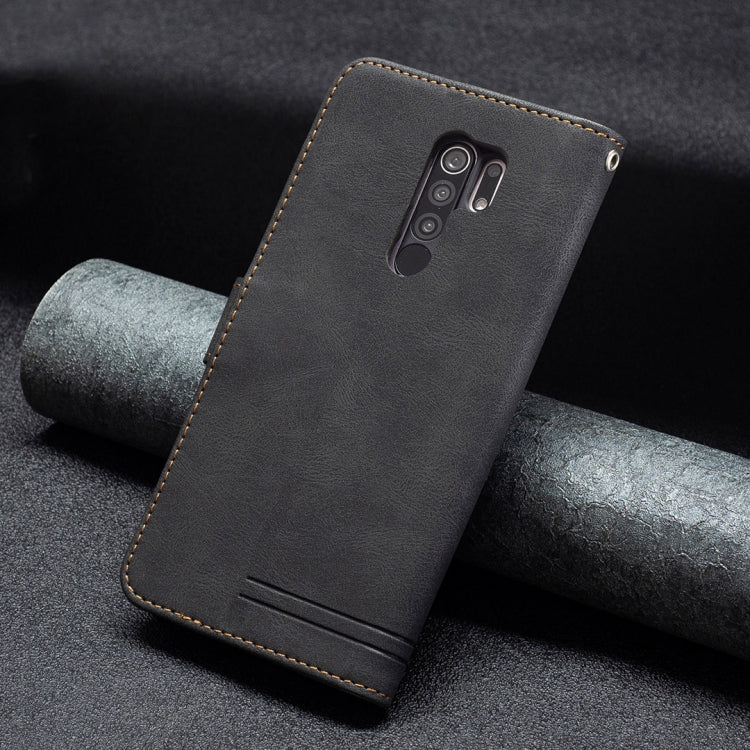 For Xiaomi Redmi 9 Magnetic Clasp RFID Blocking Anti-Theft Leather Case with Holder & Card Slots & Wallet