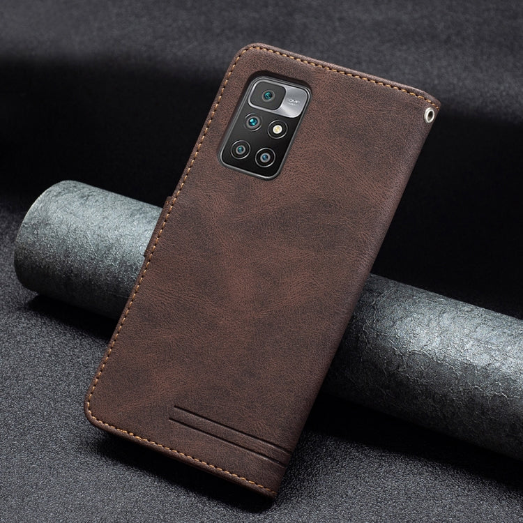 For Xiaomi Redmi 10 Magnetic Clasp RFID Blocking Anti-Theft Leather Case with Holder & Card Slots & Wallet