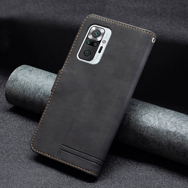 For Xiaomi Redmi Note 10 Pro Magnetic Clasp RFID Blocking Anti-Theft Leather Case with Holder & Card Slots & Wallet