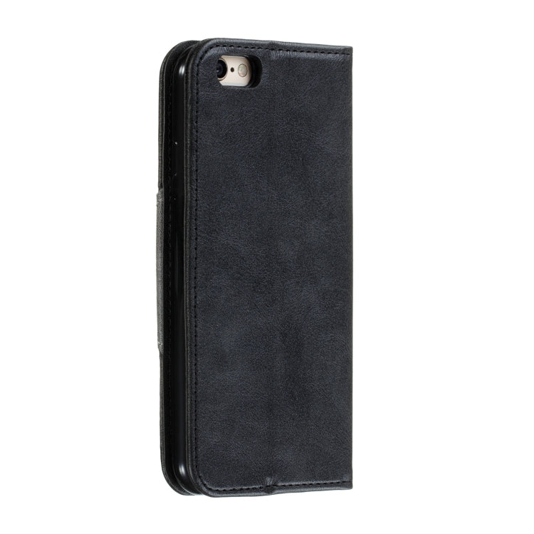 For iPhone 6 Splicing Color Magnetic Hem Horizontal Flip Leather Case with Holder & Card Slots
