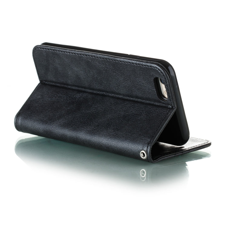 For iPhone 6 Splicing Color Magnetic Hem Horizontal Flip Leather Case with Holder & Card Slots