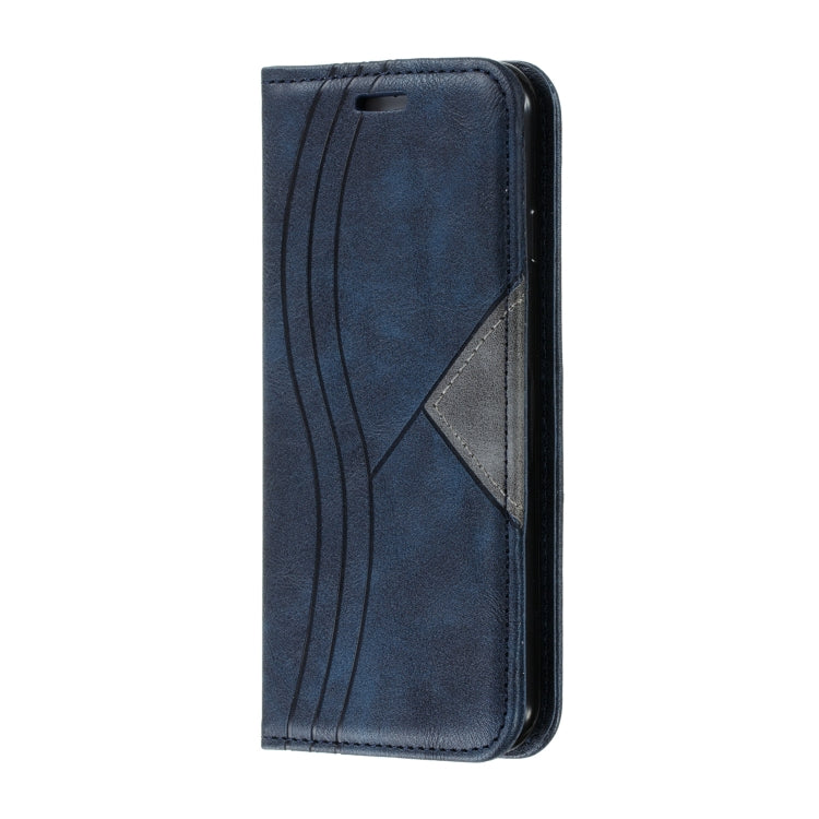 For iPhone 6 Splicing Color Magnetic Hem Horizontal Flip Leather Case with Holder & Card Slots