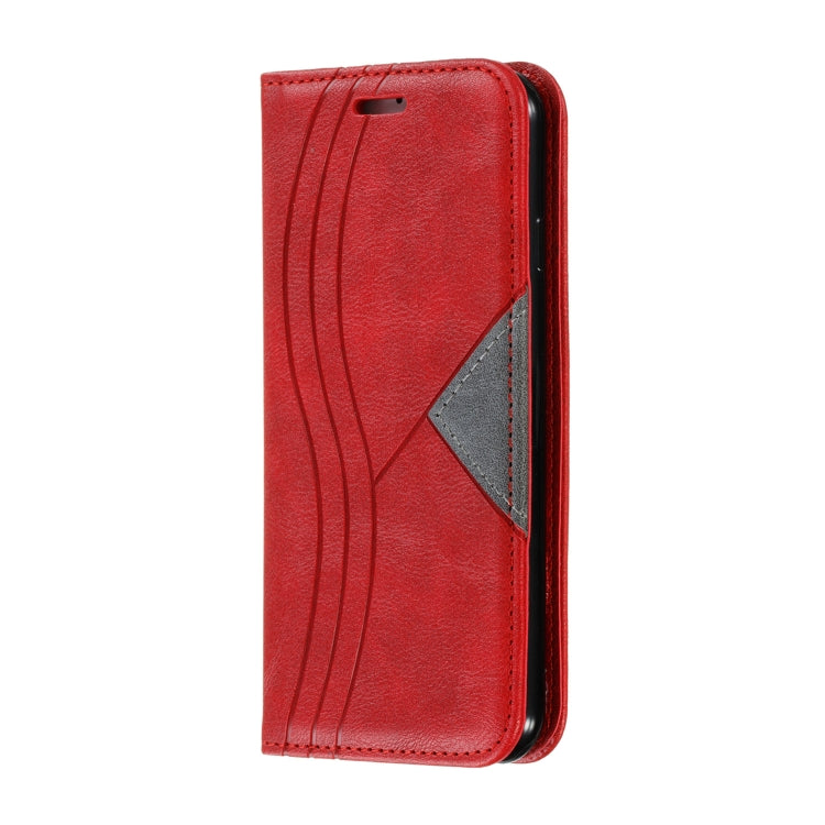 For iPhone 6 Splicing Color Magnetic Hem Horizontal Flip Leather Case with Holder & Card Slots