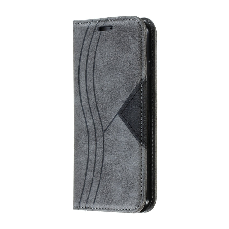 For iPhone 6 Splicing Color Magnetic Hem Horizontal Flip Leather Case with Holder & Card Slots