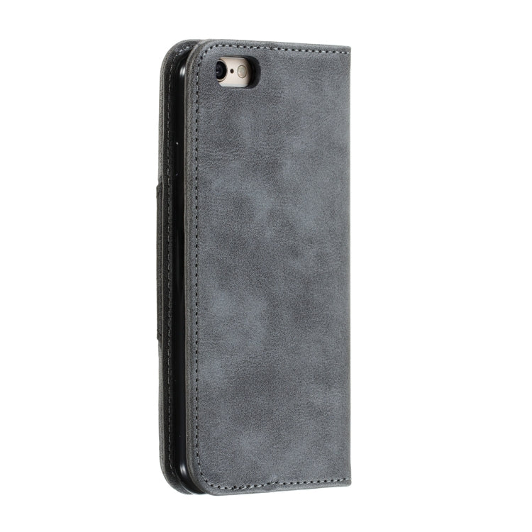 For iPhone 6 Splicing Color Magnetic Hem Horizontal Flip Leather Case with Holder & Card Slots