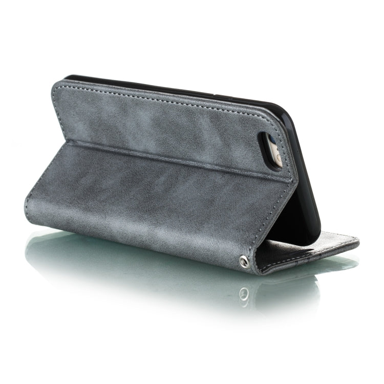 For iPhone 6 Splicing Color Magnetic Hem Horizontal Flip Leather Case with Holder & Card Slots