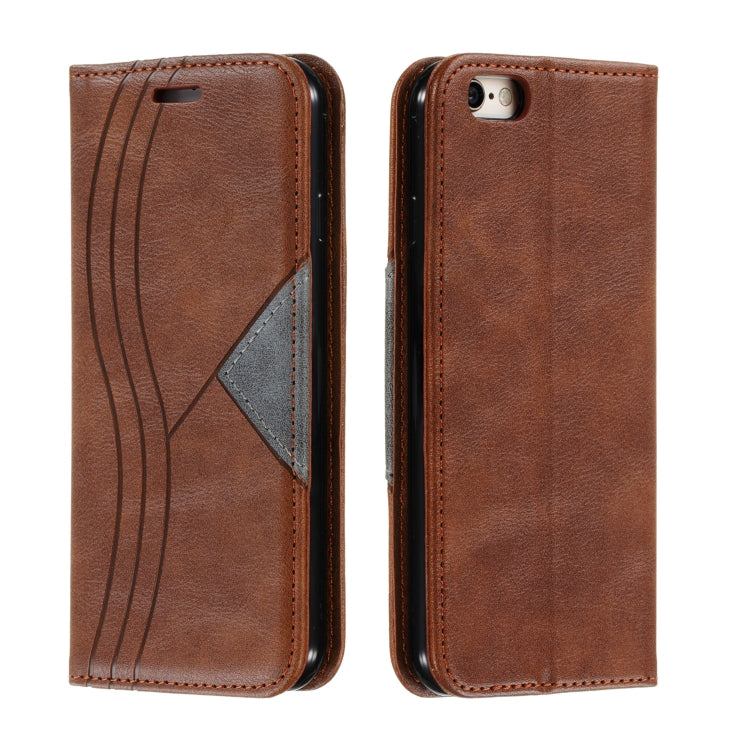 For iPhone 6 Splicing Color Magnetic Hem Horizontal Flip Leather Case with Holder & Card Slots