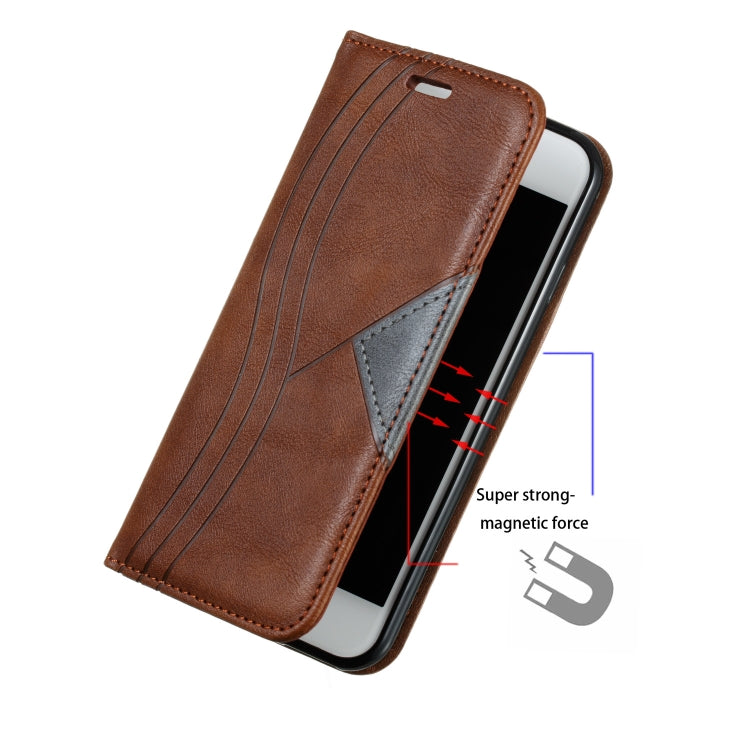 For iPhone 6 Splicing Color Magnetic Hem Horizontal Flip Leather Case with Holder & Card Slots